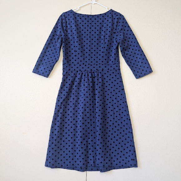 Boden Blue Flocked Spot Ponte Knit Dress WH734 Size 8L - Picture 4 of 6